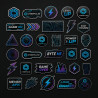 Pack 30 stickers vinyle gaming GridSticker Pack - décoration setup